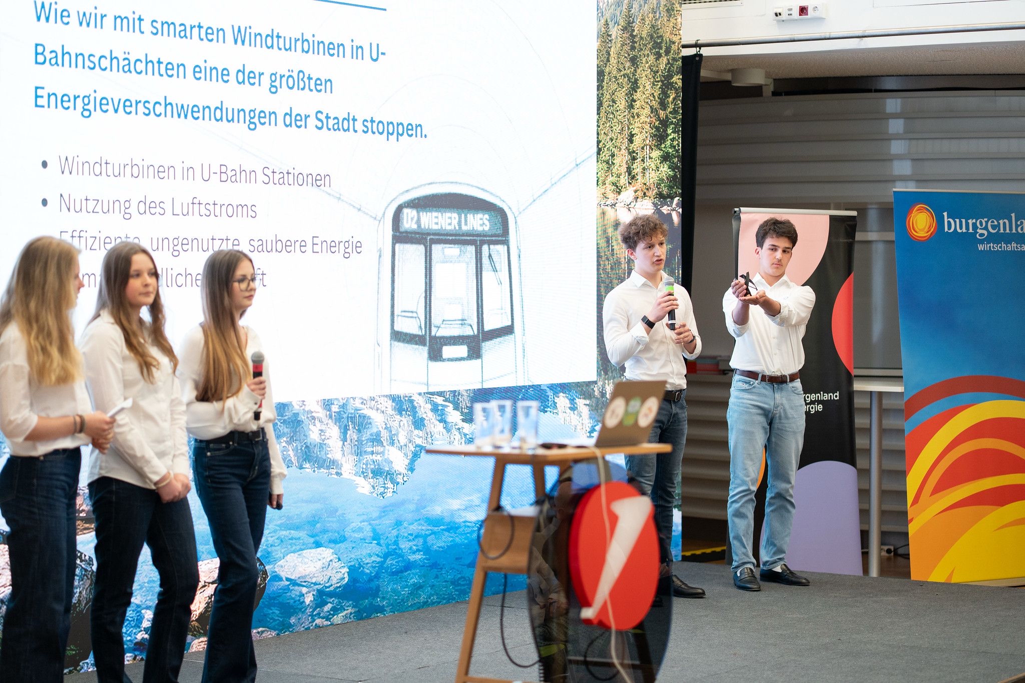 Presentation on stage for Metro Dynamics during the competition